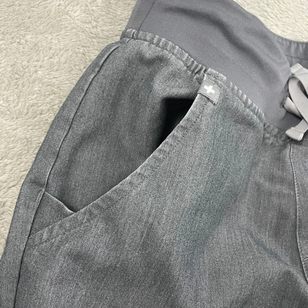 FIGS Zamora Jogger Scrub Pant Womens XS Gray Slim Fit Elastic Waist Pocket Nurse - Picture 6 of 15